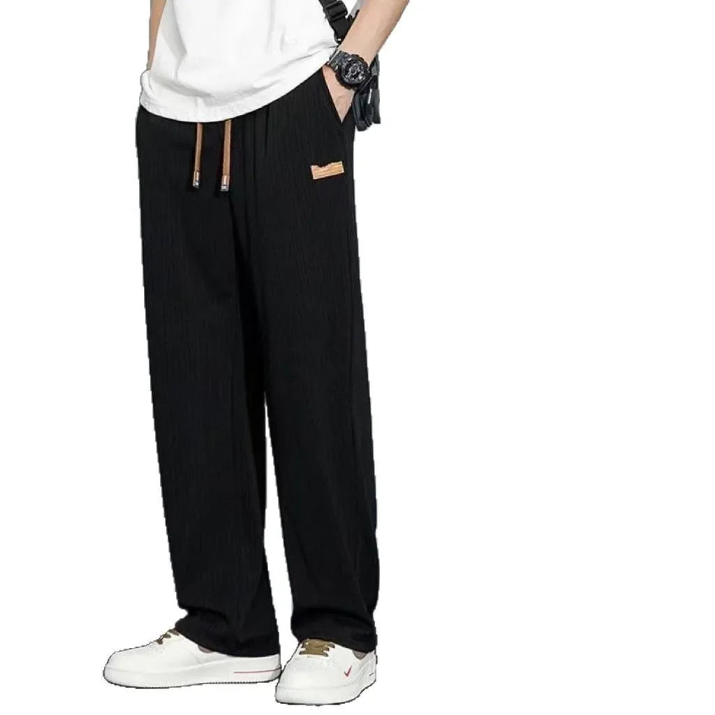 Men’s Casual Ice Silk Pants – Lightweight Summer Comfort with High-End Look, Versatile Loose-Fit Straight-Leg Design