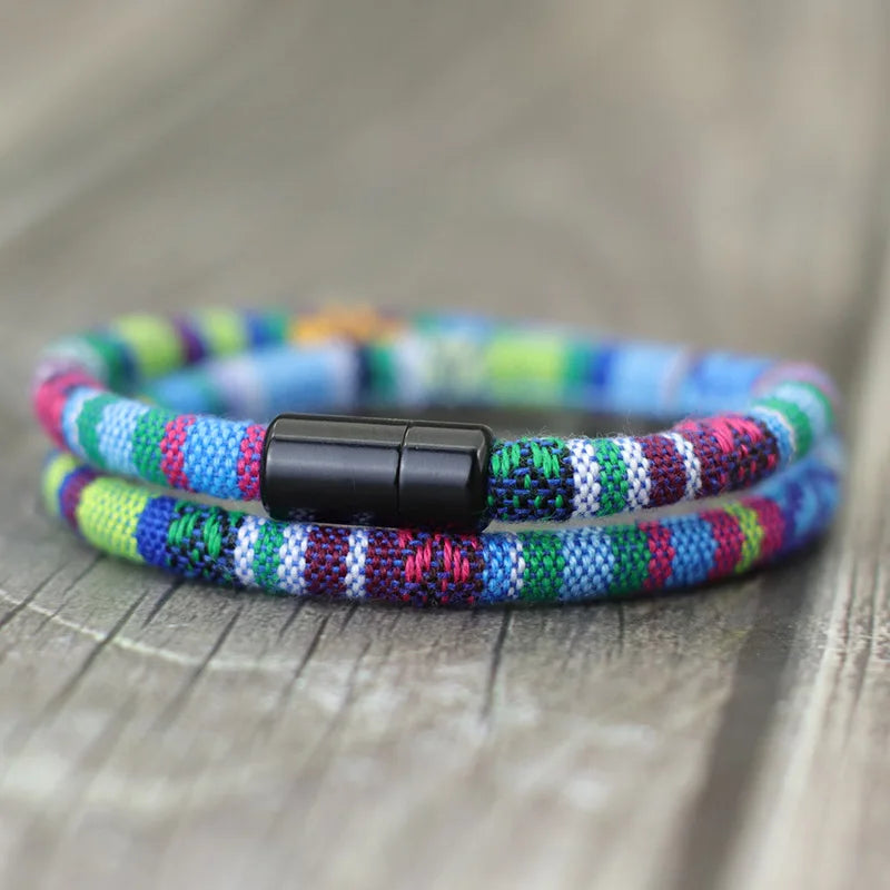 New In Men Bohemia Rope Bracelet Attract Magentic Braclet Adventure Survival Braslet Pulseras Hilo Hombre Beach Surf Brazalete - Ellianto fashion Men's
