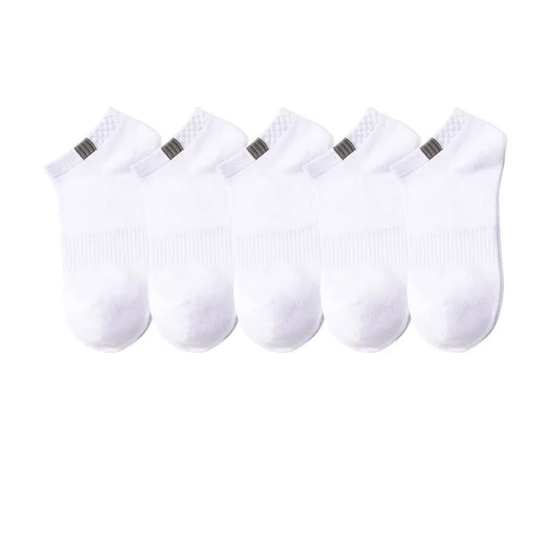 10pieces=5pair/lot Summer Cotton Man Short Socks Fashion Breathable Boat Socks Comfortable Casual Socks Male Big Size White Hot - Ellianto fashion Men's