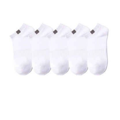 10pieces=5pair/lot Summer Cotton Man Short Socks Fashion Breathable Boat Socks Comfortable Casual Socks Male Big Size White Hot - Ellianto fashion Men's