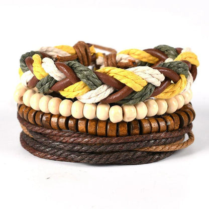 06 2025 Leather Braided Bracelet For Men - Ellianto fashion Men's