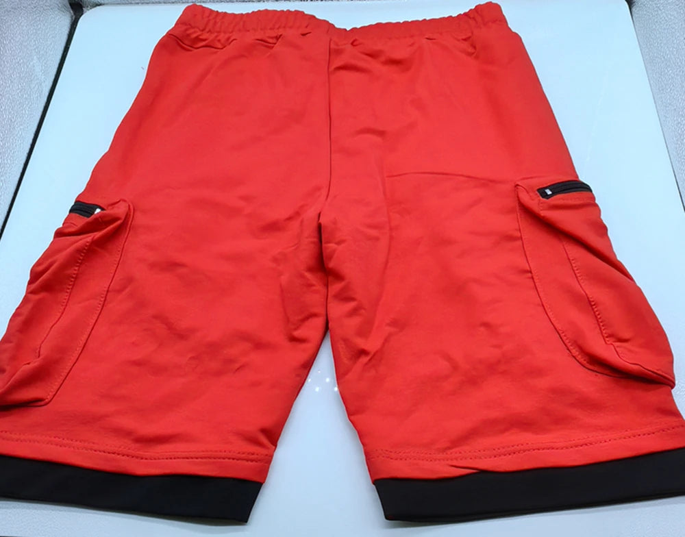 Mens Summer Cargo Shorts Cotton Workout Fitness Shorts Breathable Jogger Training Gyms Bodybuilding Multi Pocket Yellow Shorts - Ellianto fashion Men's