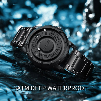 2025 New Men's Watches Top Luxury Quartz Watch For Men Creative Scrolling Pointer Magnetic Force Wrist Clock Relogio Masculino - Ellianto fashion Men's