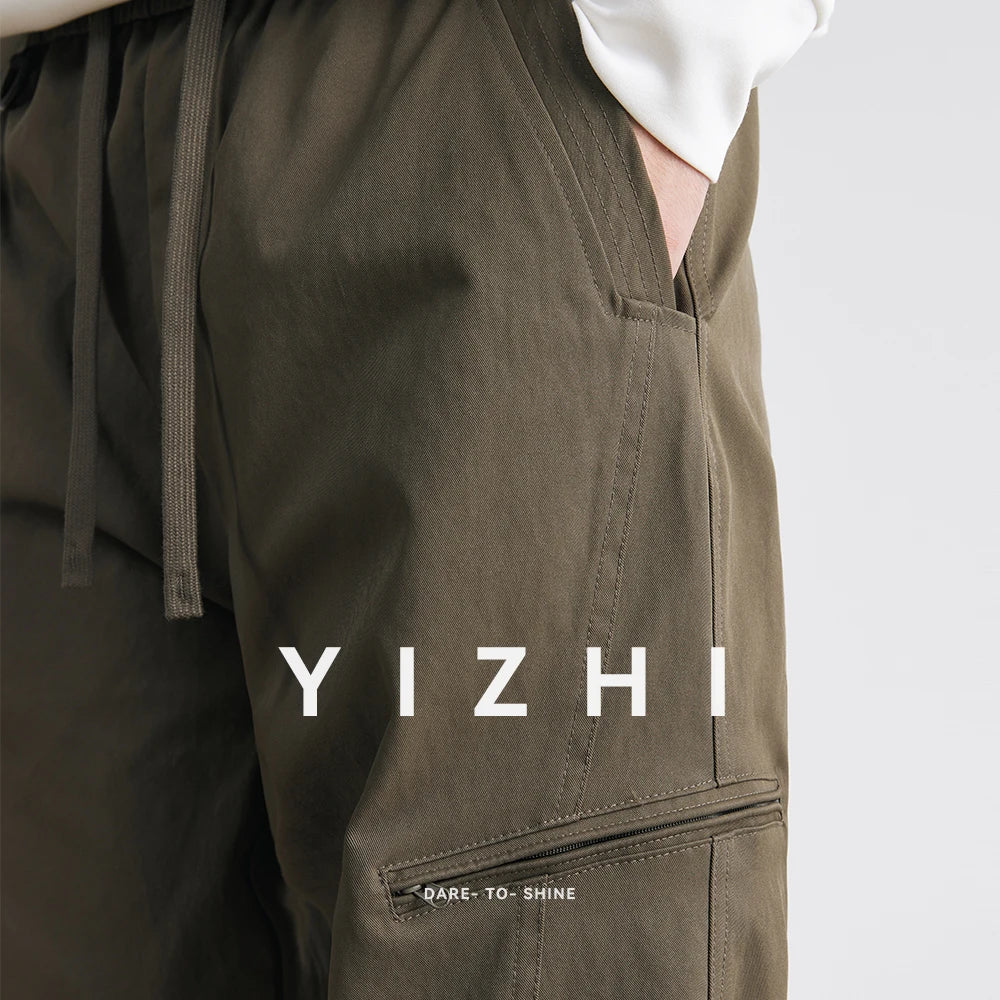 Men's American Overalls Spring and Autumn 2025 New Slim Scimitar Pants All-match Drawstring Casual Pants Wide-leg Pants - Ellianto fashion Men's