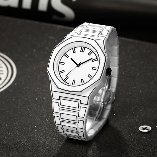 Simple casual men's watches, macaroon color quartz watches, round dial quartz watches, suitable for daily life, gifts - Ellianto fashion Men's