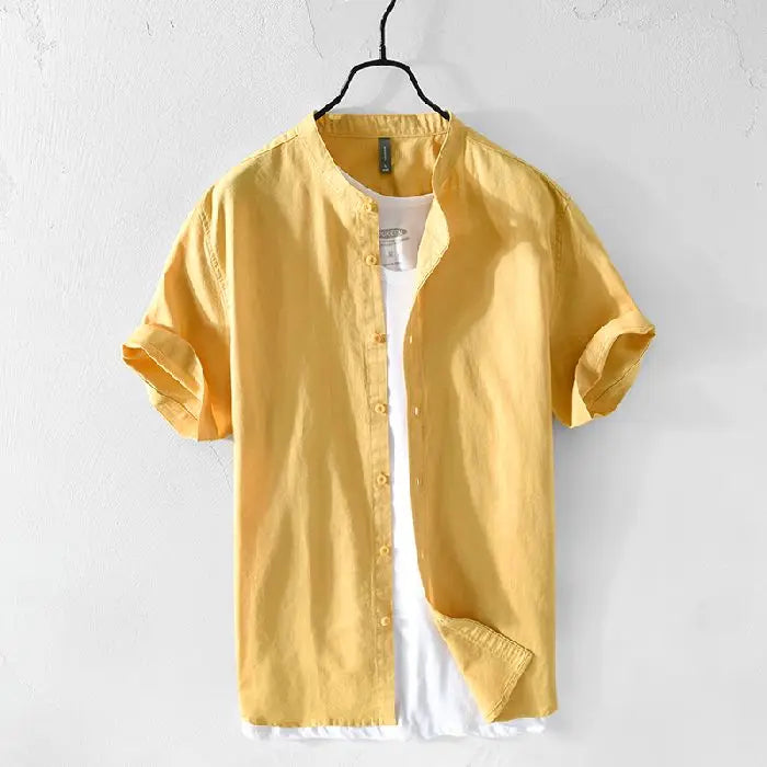 Effortless Elegance: Premium Men’s Business-Casual Cotton Shirt – Stay Sharp, Stay Comfortable, All Summer Long