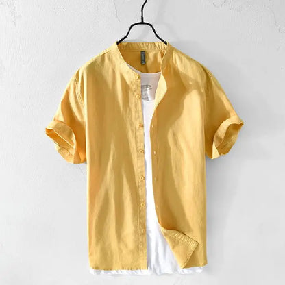 Effortless Elegance: Premium Men’s Business-Casual Cotton Shirt – Stay Sharp, Stay Comfortable, All Summer Long