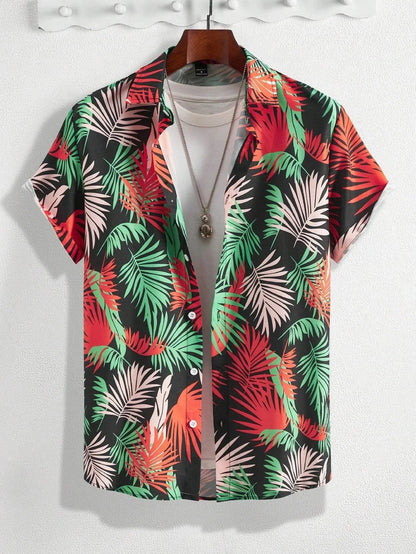 Hawaiian Botanical Print Short-Sleeve Shirt – Lightweight, Breezy Comfort and Effortless Seaside Style for the Modern Gentleman