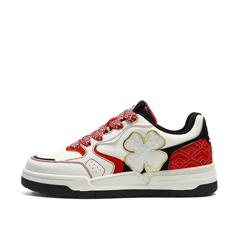 Shoes For Men Breathable Leather Sneakers White Fashion Casual Lightweight Walking Shoes Couple Plus Size Footwear - Ellianto fashion Men's