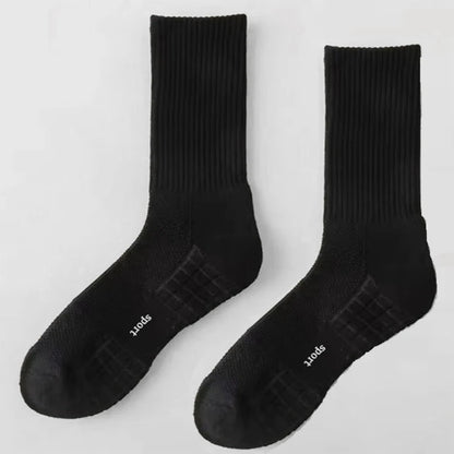 Men's Thick Bottom Sweat Absorbing and Breathable Sports Socks with Bottom Cushion for Running Professional Sports Men's Socks - Ellianto fashion Men's