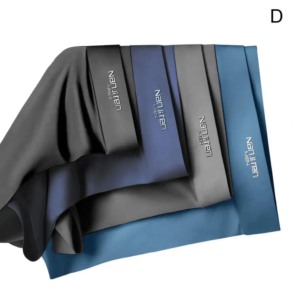 4pcs Boxer Shorts Men's Ice Silk Underwear Cool Underpants Breathable Sexy Thin Panties U Convex Lingerie Wholesale Lots L-6XL - Ellianto fashion Men's