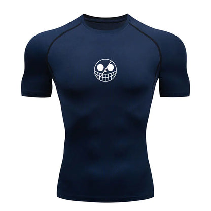 Men’s Performance Sportswear Set – Anime-Inspired Tracksuit with Compression Leggings, Gym Shorts & Rash Guard