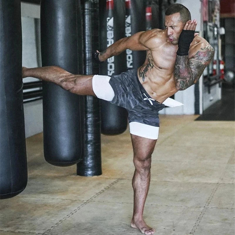 Men Sport Shorts Sportswear Double-deck Running Shorts 2 In 1 Beach Bottoms Summer Gym Fitness Training Jogging Short Pants Men - Ellianto fashion Men's
