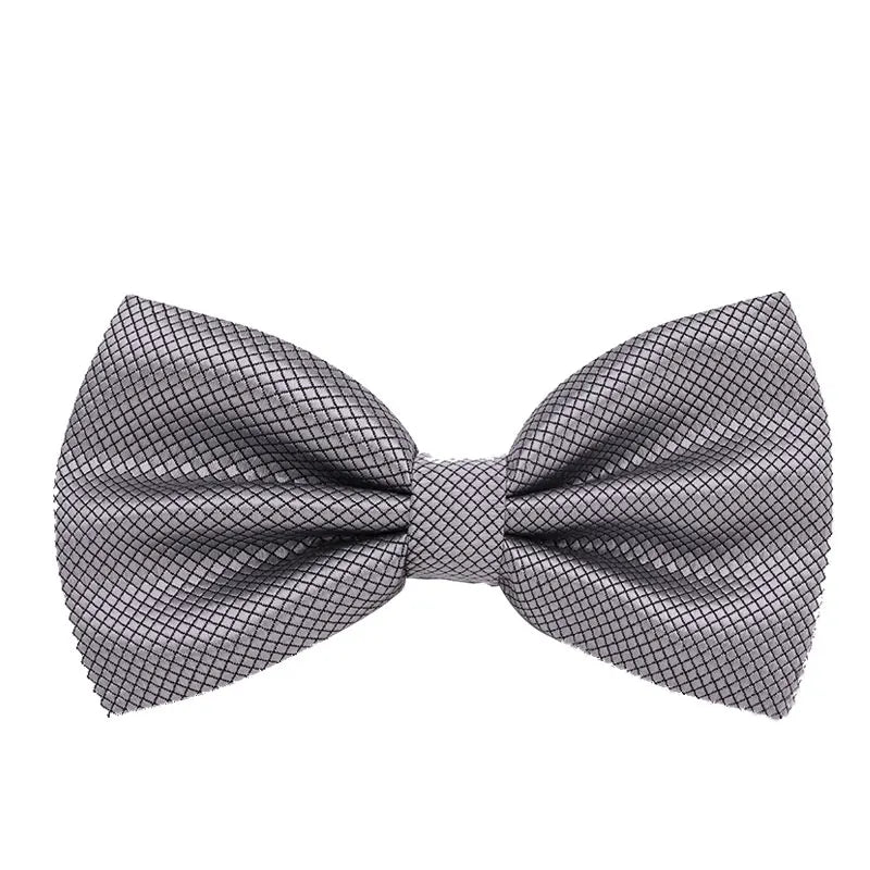 Solid Bowtie Mans Tie Solid Fashion Check Bowties Wedding Banquet Black Gold Red Green Pink Black White Classic Bow Ties For Men - Ellianto fashion Men's