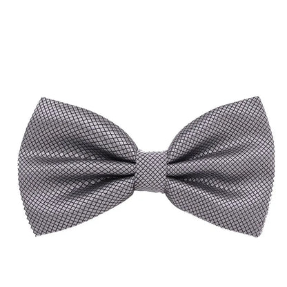 Solid Bowtie Mans Tie Solid Fashion Check Bowties Wedding Banquet Black Gold Red Green Pink Black White Classic Bow Ties For Men - Ellianto fashion Men's