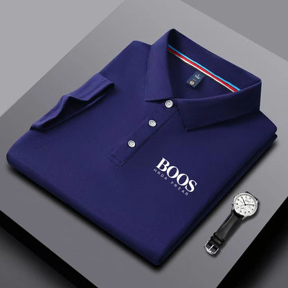 Men'S New Solid Color Polo Shirt Short Sleeved, Casual, Fashionable, Breathable And Comfortable Top, New Product, Ca - Ellianto fashion Men's