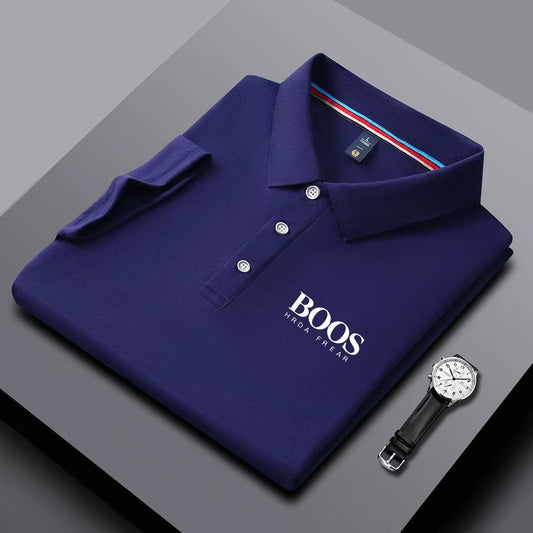 Men'S New Solid Color Polo Shirt Short Sleeved, Casual, Fashionable, Breathable And Comfortable Top, New Product, Ca - Ellianto fashion Men's
