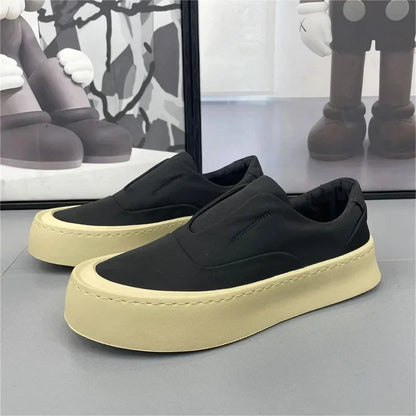 Men's Shoes 2025 New Solid color Fashion Casual Shoes Flat bottom Breathable Walking Shoes Comfortable Loafers Platform Sneakers - Ellianto fashion Men's