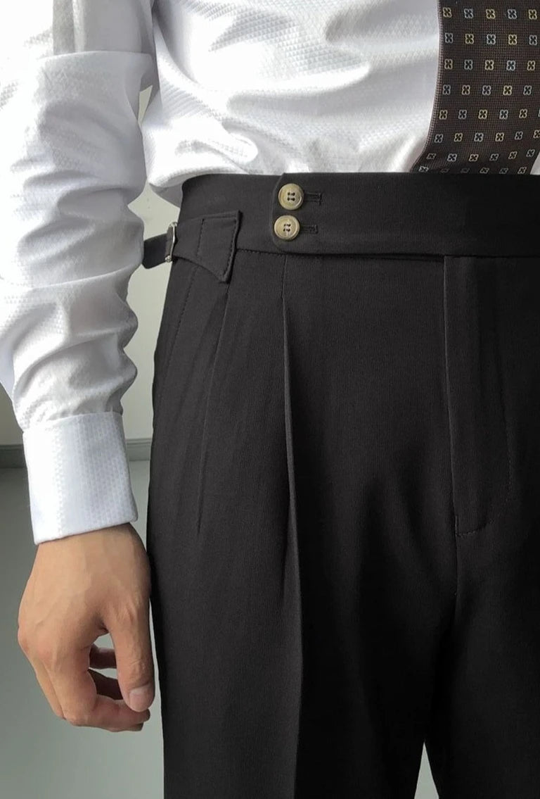 High Waist Slim Fit Business Man Suits Pants Summer 2025 Cheap Elegant Fashion Homme Up Straight Suit Trousers for Men - Ellianto fashion Men's
