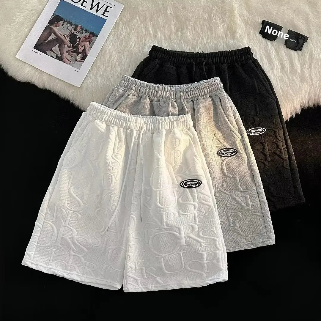 Summer Casual Sportswear Men's Short Sleeve T-Shirt And Shorts Set Loose Fit Trendy Brand Five-Quarter Length Comfortable - Ellianto fashion Men's
