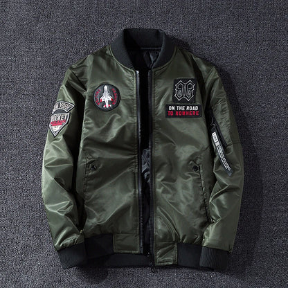 New Mens Bomber Jacket Coat Male Reversible Jacket Embroidery Oversized Casual Jacket Streetwear Men Clothing 7XL A5FB3