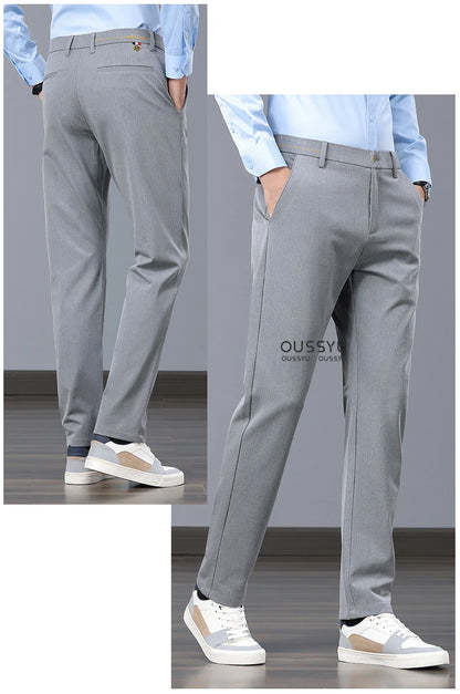 New Spring Summer Luxury Formal Pants Men Business Banquet Party Gentleman France Work Office Formal Pantalones Hombre Clothing - Ellianto fashion Men's