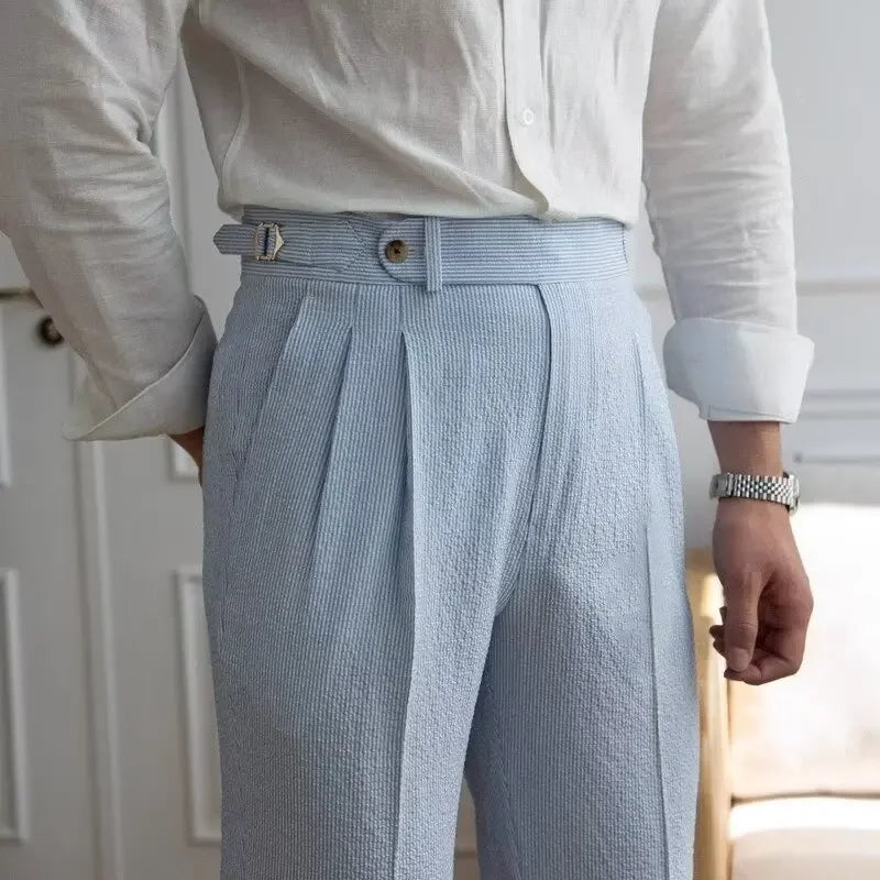 High-quality Harajuku Slim Fit Men's Pants Trendy Brand Draped Suit Casual Trousers Smooths Your Silhouette Small Feet - Ellianto fashion Men's