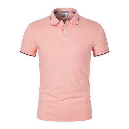 2025 New fashion high quality classic men's short sleeve polo summer casual polo collar S-3XL simple solid color breathable comf - Ellianto fashion Men's