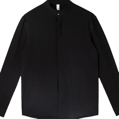 Style Men's Shirt Autumn Lightweight Fashion Korean Version Slims Smooths Silhouette Non-iron Business Ice Silk Sleeve Trendy - Ellianto fashion Men's