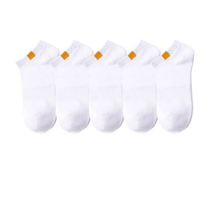 10pieces=5pair/lot Summer Cotton Man Short Socks Fashion Breathable Boat Socks Comfortable Casual Socks Male Big Size White Hot - Ellianto fashion Men's