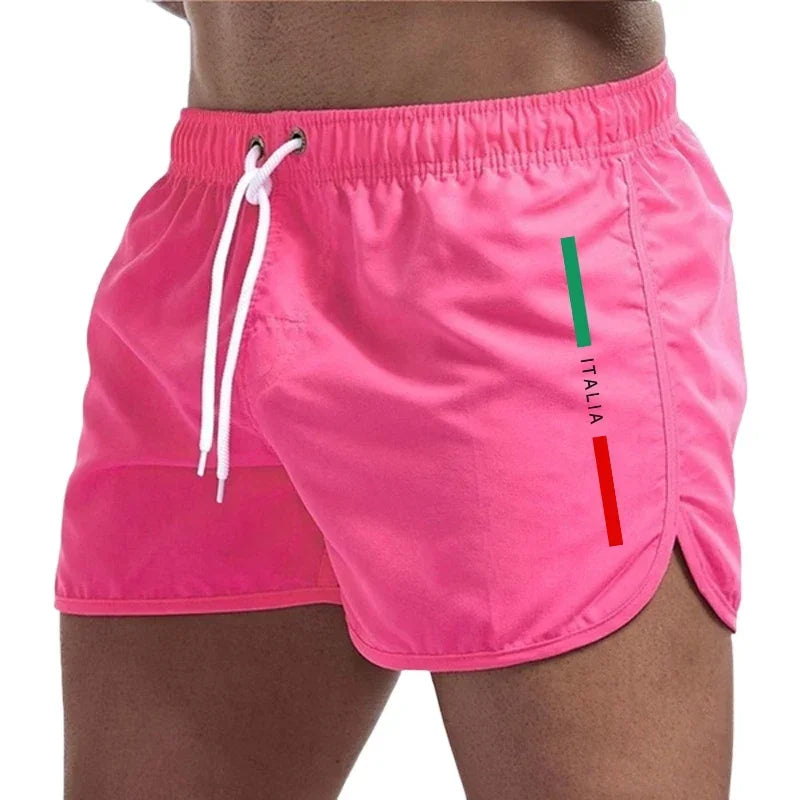 Italy Summer Men Casual Fashion Board Shorts High Quality Man Beach Quick Dry Shorts Daily Running Fitness Cycling Short Pants - Ellianto fashion Men's