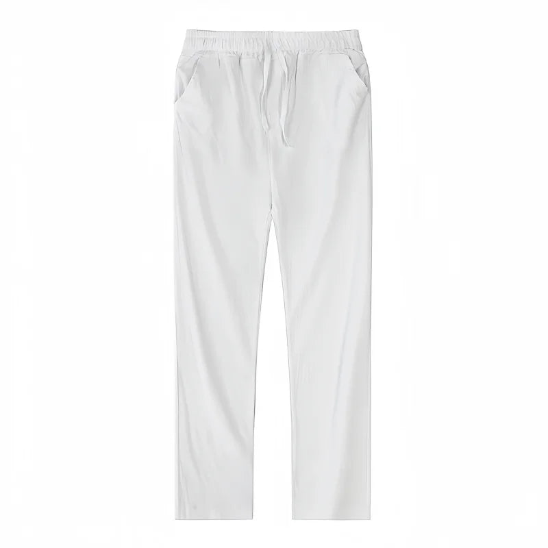 Men's Cotton Linen Pants Joggers Sweatpants Streetwear Breathable Solid Color Linen Trousers Vacation Summer Loose Pants S-5XL - Ellianto fashion Men's