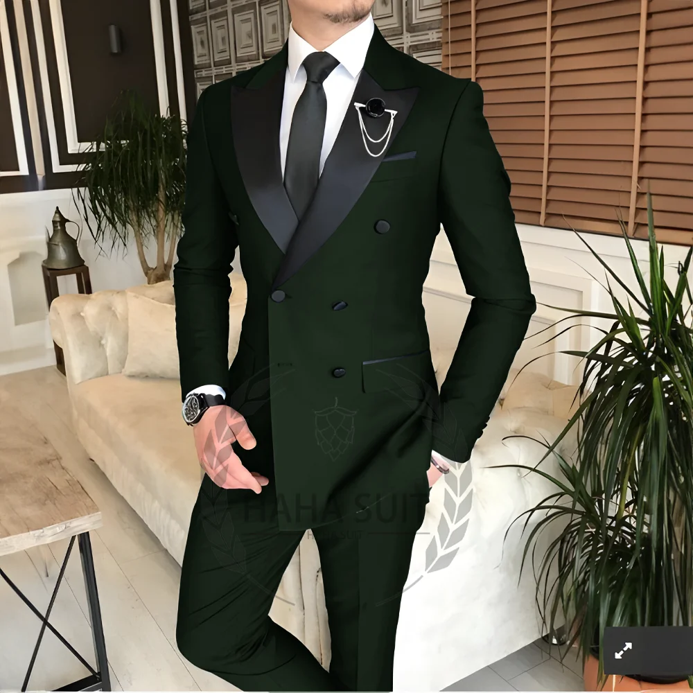 trend 2025 Men's Suit Tailored 2-Piece Clothing Fashion Men's Wedding Groom Suits Best Man Dinner Engagement Tuxedo - Ellianto fashion Men's