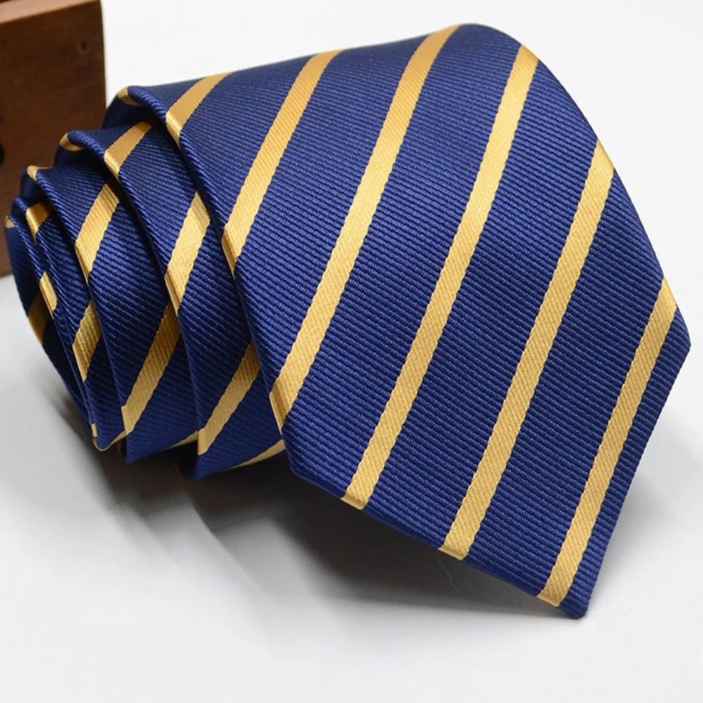 Classic Stripe Necktie Men Business Formal Wedding Tie 8cm Blue Black Pink Red Neck Ties Fashion Shirt Dress Accessories - Ellianto fashion Men's