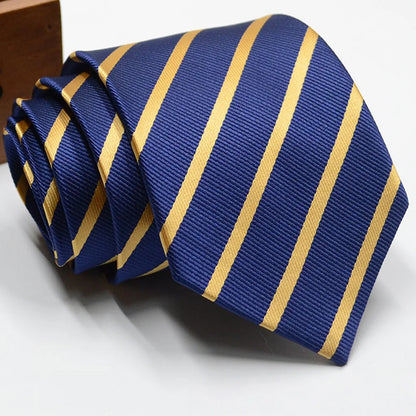 Classic Stripe Necktie Men Business Formal Wedding Tie 8cm Blue Black Pink Red Neck Ties Fashion Shirt Dress Accessories - Ellianto fashion Men's
