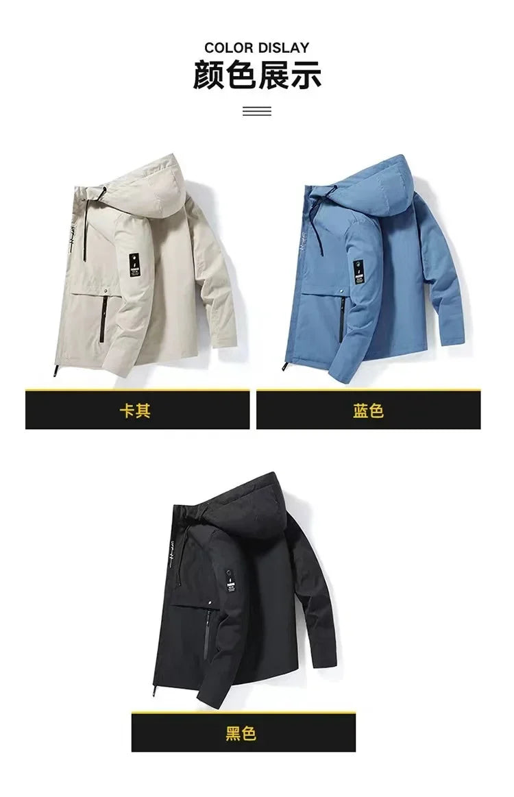 2025 Spring and Autumn Men's Windproof Jacket Zipper High Quality Baseball Hat Entertainment Outdoor Sports Jacket - Ellianto fashion Men's