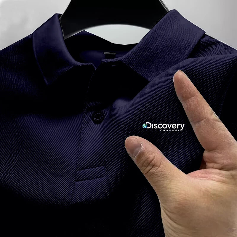 2025 men's comfortable polo shirt, luxurious, atmospheric, breathable, casual and fashionable, with a lapel design for summer - Ellianto fashion Men's
