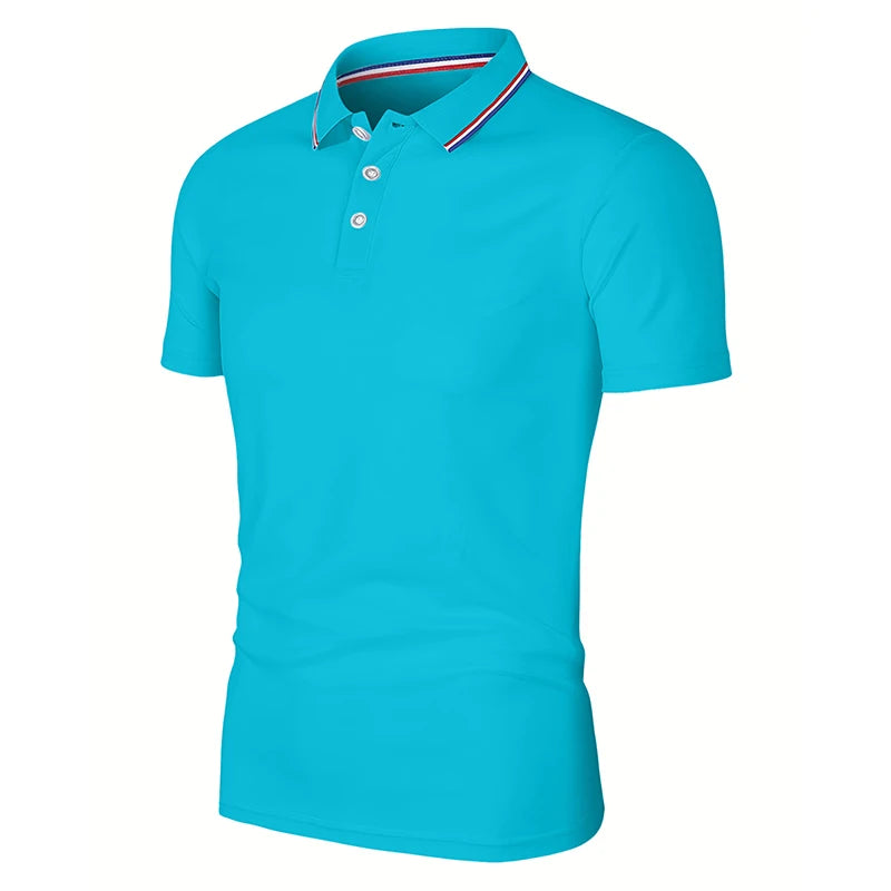 2025 Hot Sale Men's Summer Casual Breathable Comfortable Polo Shirt Men's Solid Color High Quality Short Sleeve T-Shirt - Ellianto fashion Men's