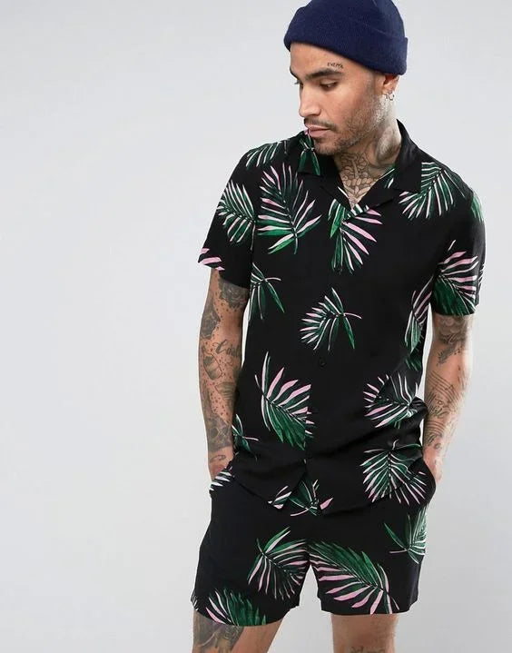 Hawaiian Shirt Sets 3D Printed Men's Fashion Short Sleeves Shirts Oversized Beach Shorts Summer Streetwear Suits Clothing - Ellianto fashion Men's