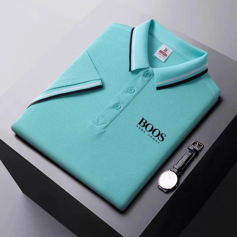 2025 Men's New Summer Embroidery Business Casual Short Sleeved POLO Shirt Fashion Short Sleeved Cool Breathable Top Polo Shirt - Ellianto fashion Men's