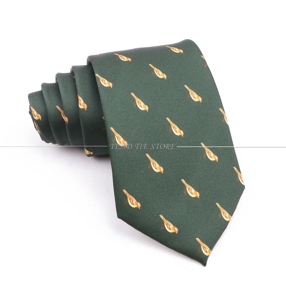 New 42 Colors Men Thin Silk Tie Soft Novelty Animal Fruit Skeleton Cravatas Casual Party Wedding Accessories Gift Free Shipping - Ellianto fashion Men's