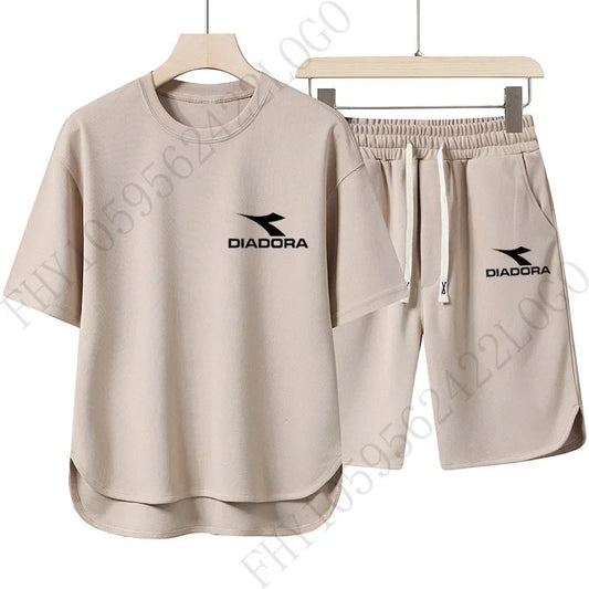 Set European and American procurement products: Men's casual T-shirts + sweatpants, quick-drying sweatshirts and shorts for sportswe - Ellianto fashion Men's