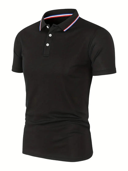 2025 Hot Sale Men's Summer Casual Breathable Comfortable Polo Shirt Men's Solid Color High Quality Short Sleeve T-Shirt - Ellianto fashion Men's