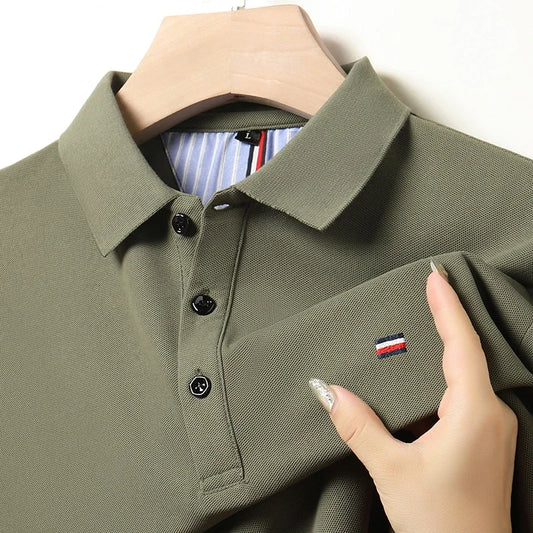 Men's Casual Fashion Breathable Polo Shirt Comfortable Embroidered Top for Business And Leisure - Ellianto fashion Men's