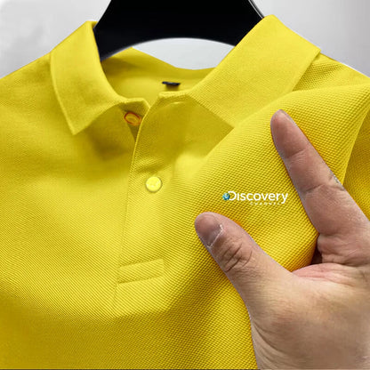 2025 men's comfortable polo shirt, luxurious, atmospheric, breathable, casual and fashionable, with a lapel design for summer - Ellianto fashion Men's