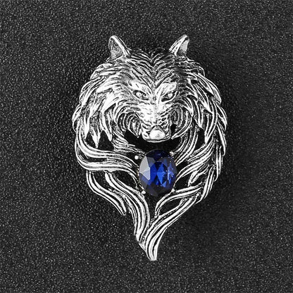 High-end Metal Wolf Head Brooch Metal Animal Lion Badge Lapel Pins for Men Vintage Suit Collar Accessories Casual Jewelry Gifts