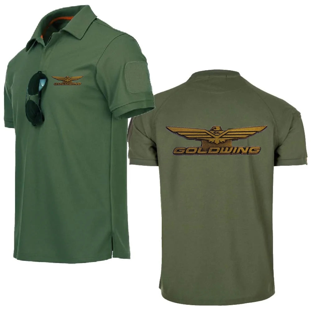 Men Polo Short Sleeve POLOS Sports Fitness Shirts T-Shirt Mesh Tshirt Goldwing GL1800 Japan Motocycles Lapel Tops Tee POLOS - Ellianto fashion Men's