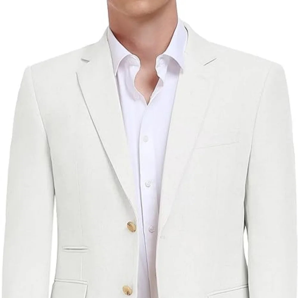 Men's tailored blazer slim-fit business suit jacket men's formal business suit jacket lightweight casual sport coat - Ellianto fashion Men's