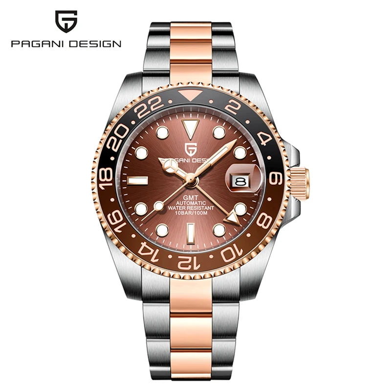 PAGANI DESIGN Automatic mechanical watch rubberstrap 100Mwaterproof night light sports outdoor casual Watch For Man reloj hombre - Ellianto fashion Men's