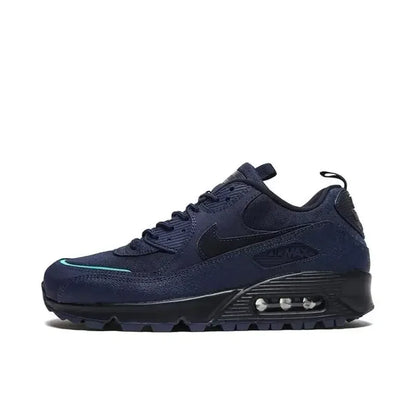 Nike Air Max 90 Men's Women's Fabric Leather Sports Against Impact Anti Slip Fashion Outdoor Low Running Shoes Black Grey - Ellianto fashion Men's